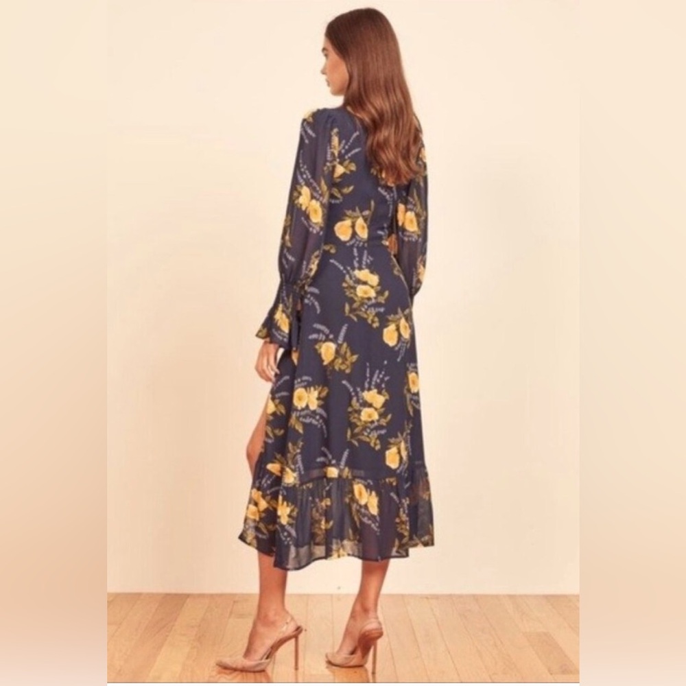 New Reformation Galena Blue Long Sleeve Midi Dress 2 - Picture 2 of 11